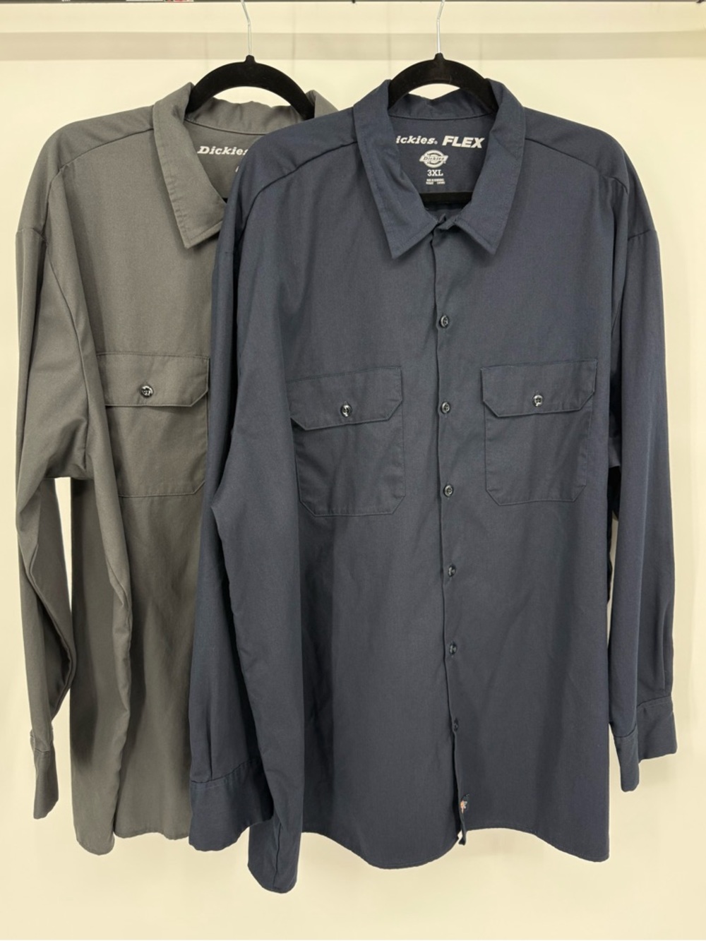 Dickies Flex Work Shirt 3XL Long Sleeve Button Up‎ Utility Pocket Durable Fit